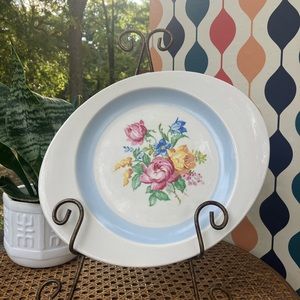 Vintage Floral Oval Serving Platter by the Cronin China Co